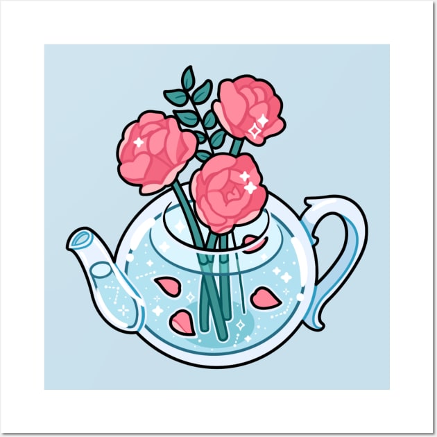 Rose Teapot Wall Art by veraphina